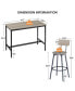 Industrial Style Pub Table Set with 4 PU Leather Bar Chairs