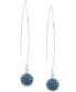 ფოტო #1 პროდუქტის Pave Crystal Ball on a Thread Wire Earrings Set in Sterling Silver. Available in Clear, Dark Blue or Red