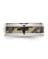 Stainless Steel CZ Printed Brown Camo 8mm Band Ring