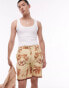 Topman relaxed printed short in stone Серый, W38 - фото #1