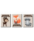 Фото #1 товара Woodland Creatures - Wall Art - 7.5 x 10 in - Set of 3 Signs - Wash Brush Flush