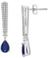 ფოტო #1 პროდუქტის Lab Grown Sapphire (1 ct. t.w.) & Diamond Accent Drop Earrings in Sterling Silver