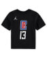 Preschool Boys and Girls Paul George Black LA Clippers Statement Edition Name and Number T-shirt