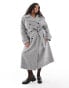 Фото #1 товара ASOS DESIGN Curve – Eleganter Trenchcoat aus Kunstwolle in Salz und Pfeffer