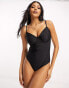 Фото #8 товара Ivory Rose Fuller Bust underwired swimsuit with tie up shoulder in black