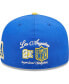 ფოტო #4 პროდუქტის Men's Royal, Gold Los Angeles Rams Super Bowl LVI Letterman 59FIFTY Fitted Hat