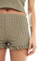 COLLUSION micro textured short co ord in green