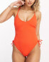 Фото #4 товара New Look ruched side swimsuit in red