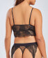 Фото #2 товара Plus Size 3 Piece Bralette, Garter Skirt and Panty Lingerie Set