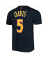 Фото #4 товара Men's Baron Davis Navy Golden State Warriors Hardwood Classics Stitch Name and Number T-shirt
