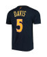 Men's Baron Davis Navy Golden State Warriors Hardwood Classics Stitch Name and Number T-shirt