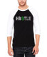 Фото #1 товара Men's Raglan Baseball Word Art Hustle T-shirt