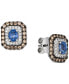 Blueberry Sapphire (3/4 ct. t.w.) & Diamond (5/8 ct. t.w.) Halo Stud Earrings in 14k White Gold