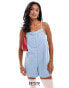 Фото #1 товара Vero Moda Petite square neck chambray playsuit in light blue denim