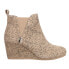 Фото #1 товара TOMS Kelsey Leopard Wedge Booties Womens Brown Casual Boots 10016841-101