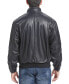 Men City Leather Bomber Jacket - Big and Tall