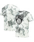 Фото #2 товара Men's White, Black Brooklyn Nets Asymmetric Bold Smoke T-shirt