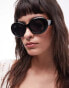 Topshop Peony oversized round sunglasses in black - фото #4