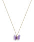 Фото #1 товара COACH faux Stone Butterfly Pendant Necklace
