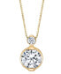 ფოტო #1 პროდუქტის Diamond Double Bezel 18" Pendant Necklace (1/4 ct. t.w.) In 14K White Gold or 14K Yellow Gold