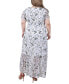 ფოტო #2 პროდუქტის Plus Size Short Sleeve Handkerchief Hem Chiffon Dress