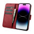 Фото #1 товара Чехол для смартфона ICARER с кожаной крышкой и защитой от RFID на iPhone 14 Pro, красный