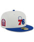 Men's Cream, Royal Philadelphia 76Ers Retro City Conference Side Patch 59Fifty Fitted Hat