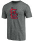 Фото #2 товара Men's Heathered Gray St. Louis Cardinals Weathered Official Logo Tri-Blend T-shirt