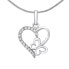 Фото #1 товара Silver heart necklace with bow tie ZT54279