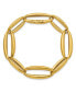 ფოტო #3 პროდუქტის 18k Yellow Gold Hammered Solid Fancy Link Chain Bracelet