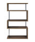 Фото #2 товара 63" Glass 4-Shelf Bookcase with Glass Panels