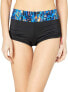 Фото #1 товара TYR Anzan Della Women's 168455 Blue Coral Black Boyshort Bikini Bottom Size 8