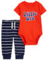 Фото #7 товара Baby 2-Piece Little Bro Bodysuit Pant Set 9M