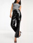 Фото #1 товара Amy Lynn Lupe trouser in high shine black