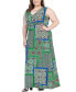 ფოტო #4 პროდუქტის Plus Size V Neck Sleeveless Maxi Dress