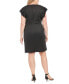 ფოტო #2 პროდუქტის Plus Size Surplice Cascade Sheath Dress