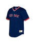 Men's Navy Boston Red Sox Big and Tall Cooperstown Collection Mesh Wordmark V-Neck Jersey