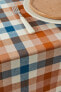 Check cotton linen tablecloth
