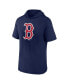 Фото #2 товара Men's Navy Boston Red Sox Short Sleeve Hoodie T-shirt