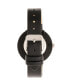 ფოტო #3 პროდუქტის Unisex Blade Black Leatherette Strap Watch 37mm