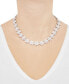 ფოტო #2 პროდუქტის Cubic Zirconia Flower Cluster 18" Collar Necklace in Sterling Silver