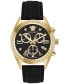 ფოტო #1 პროდუქტის Women's Chronograph Greca Black Leather Strap Watch 40mm
