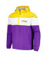 Men's Purple LSU Tigers Center Line Half-Zip Raglan Hoodie Jacket