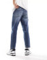 Фото #6 товара ASOS DESIGN classic rigid jeans with rips in mid wash blue