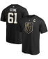 Фото #1 товара Men's Mark Stone Black Vegas Golden Knights Authentic Stack Player Name and Number Captain Patch T-shirt