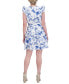 Фото #2 товара Women's Printed Tiered Fit & Flare Dress