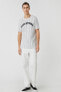 Beyaz Çizgili Erkek T-Shirt 3SAM10271HK