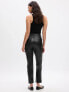 High Rise Vegan Leather Vintage Slim Pants Коричневый, 33 Long - фото #2