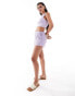 ASOS DESIGN co-ord textured tie side high low shorts in lilac Сиреневый, 42 - фото #6