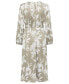 ფოტო #2 პროდუქტის Women's Long Sleeve Abstract Floral Print Dress